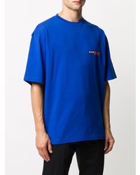 T-shirt girocollo stampata blu di Balenciaga
