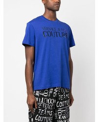 T-shirt girocollo stampata blu di VERSACE JEANS COUTURE