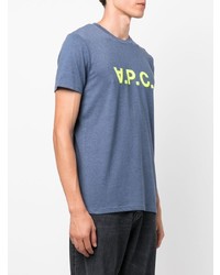 T-shirt girocollo stampata blu di A.P.C.