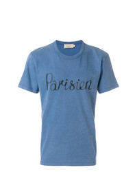 T-shirt girocollo stampata blu di MAISON KITSUNÉ