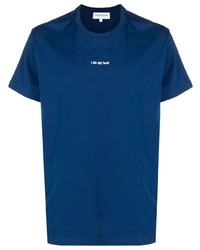 T-shirt girocollo stampata blu di Maison Labiche