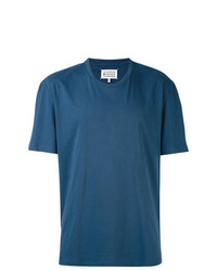 T-shirt girocollo stampata blu di Maison Margiela