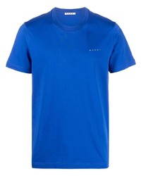 T-shirt girocollo stampata blu di Marni
