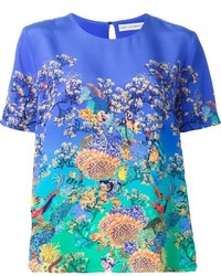 T-shirt girocollo stampata blu di Mary Katrantzou