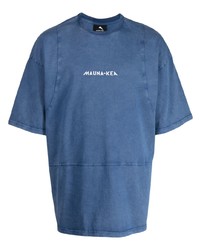 T-shirt girocollo stampata blu di Mauna Kea