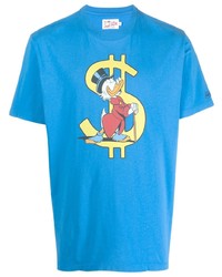 T-shirt girocollo stampata blu di MC2 Saint Barth