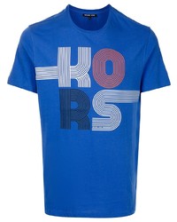 T-shirt girocollo stampata blu di Michael Kors