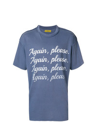 T-shirt girocollo stampata blu di Mirror By Paura