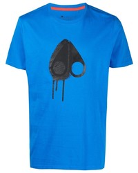 T-shirt girocollo stampata blu di Moose Knuckles