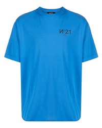 T-shirt girocollo stampata blu di N°21