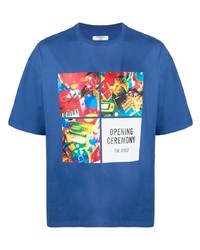 T-shirt girocollo stampata blu di Opening Ceremony