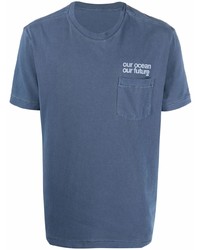 T-shirt girocollo stampata blu di OSKLEN