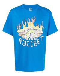 T-shirt girocollo stampata blu di PACCBET