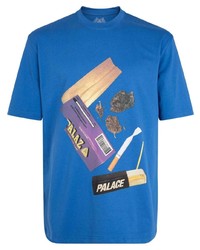 T-shirt girocollo stampata blu di Palace