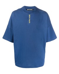 T-shirt girocollo stampata blu di Palm Angels