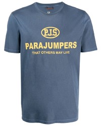 T-shirt girocollo stampata blu di Parajumpers