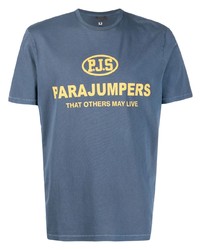 T-shirt girocollo stampata blu di Parajumpers