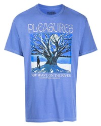 T-shirt girocollo stampata blu di Pleasures