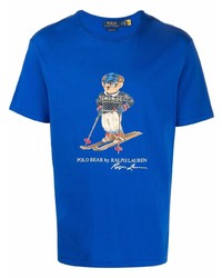 T-shirt girocollo stampata blu di Polo Ralph Lauren