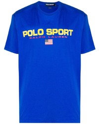 T-shirt girocollo stampata blu di POLO RALPH LAUREN SPORT