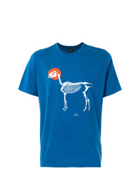 T-shirt girocollo stampata blu di Ps By Paul Smith