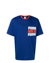 T-shirt girocollo stampata blu di Puma