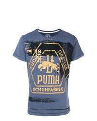 T-shirt girocollo stampata blu di Puma