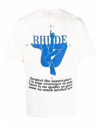 T-shirt girocollo stampata blu di Rhude