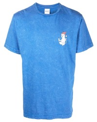 T-shirt girocollo stampata blu di RIPNDIP