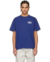 T-shirt girocollo stampata blu di Sacai