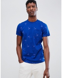 T-shirt girocollo stampata blu di Scotch & Soda