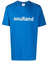 T-shirt girocollo stampata blu di Soulland