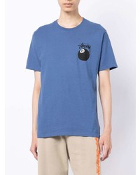 T-shirt girocollo stampata blu di Stussy