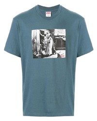T-shirt girocollo stampata blu di Supreme