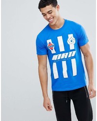 T-shirt girocollo stampata blu