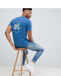 T-shirt girocollo stampata blu