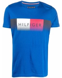 T-shirt girocollo stampata blu di Tommy Hilfiger