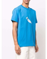 T-shirt girocollo stampata blu di Jacquemus