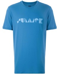 T-shirt girocollo stampata blu di Track & Field