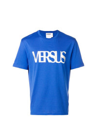 T-shirt girocollo stampata blu di Versus