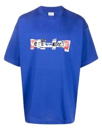 T-shirt girocollo stampata blu di Vetements