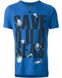 T-shirt girocollo stampata blu di Vivienne Westwood