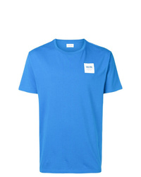 T-shirt girocollo stampata blu di Wood Wood