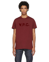 T-shirt girocollo stampata bordeaux di A.P.C.