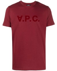 T-shirt girocollo stampata bordeaux di A.P.C.