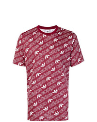 T-shirt girocollo stampata bordeaux di adidas