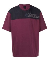 T-shirt girocollo stampata bordeaux di Armani Exchange