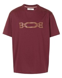 T-shirt girocollo stampata bordeaux di Bally