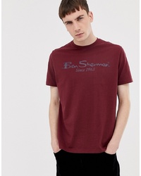 T-shirt girocollo stampata bordeaux di Ben Sherman