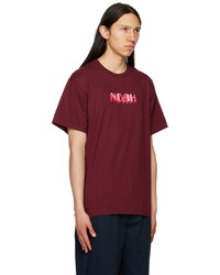 T-shirt girocollo stampata bordeaux di Noah